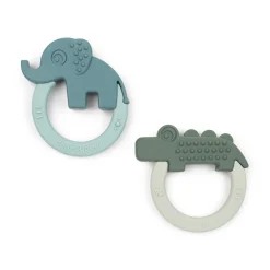 Anneau de dentition lot de 2 - Deer friends - Vert/Bleu