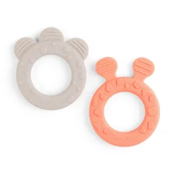 Anneau de dentition lot de 2 - Deer friends - Sable/Corail
