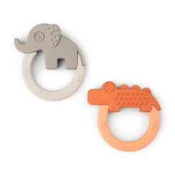 Anneau de dentition lot de 2 - Deer friends - Papaye/Sable