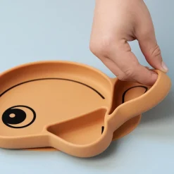 Assiette silicone avec ventouse - Wally - Moutarde