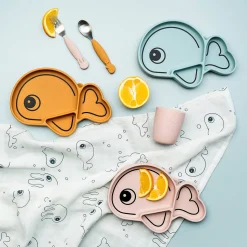 Assiette silicone avec ventouse - Wally - Moutarde