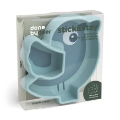 Assiette silicone avec ventouse - Birdee - Bleu