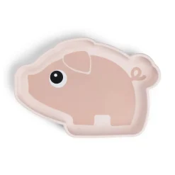 Assiette silicone avec ventouse - Pigee - Rose