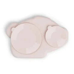 Assiette silicone avec ventouse - Pigee - Rose