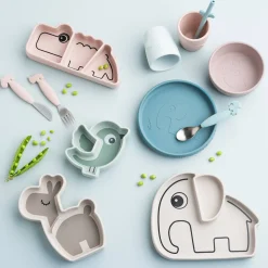 Assiette silicone avec ventouse - Birdee - Vert