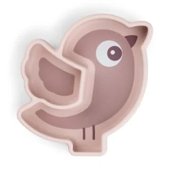 Assiette silicone avec ventouse - Birdee - Rose