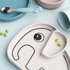 Assiette silicone avec ventouse - Elphee - Sable