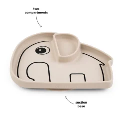 Assiette silicone avec ventouse - Elphee - Sable
