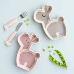 Assiette silicone avec ventouse - Lalee - Rose