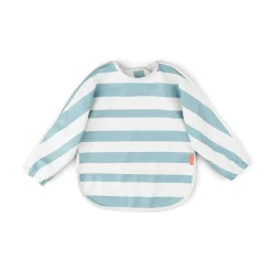 Bavoir à manches avec poche - Stripes - Bleu