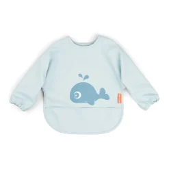 Bavoir à manches avec poche - Wally - Bleu