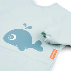 Bavoir à manches avec poche - Wally - Bleu