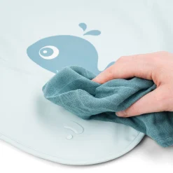 Bavoir à manches avec poche - Wally - Bleu