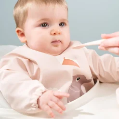 Bavoir à manches avec poche - Playground - Rose