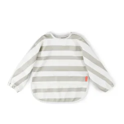 Bavoir à manches avec poche - Stripes - Sable