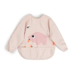 Bavoir à manches avec poche - Tiny farm - Rose