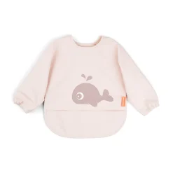 Bavoir à manches avec poche - Wally - Rose