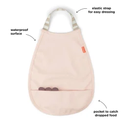 Bavoir élastique - Croco - Rose