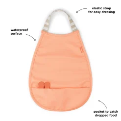 Bavoir élastique - Raffi - Corail