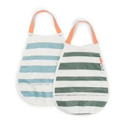 Bavoir élastique lot de 2 - Stripes - Bleu/Vert