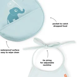 Bavoir petit lot de 2 - Elphee - Bleu