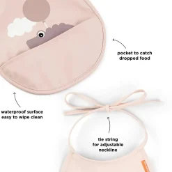 Bavoir petit lot de 2 - Happy clouds - Rose