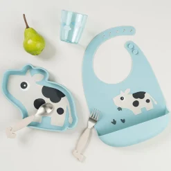 Bavoir silicone - Dotti - Bleu