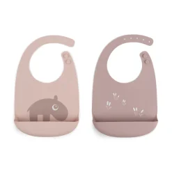 Bavoir silicone lot de 2 - Ozzo - Rose