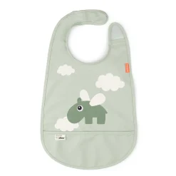 Bavoir velcro - Happy clouds - Vert