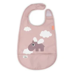 Bavoir velcro - Happy clouds - Rose