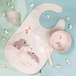 Bavoir velcro - Playground - Rose