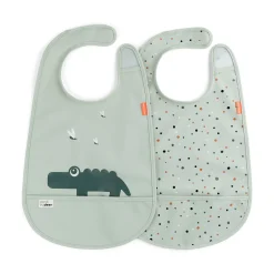 Bavoir velcro lot de 2 - Croco - Vert