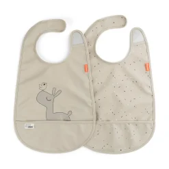 Bavoir velcro lot de 2 - Lalee - Sable