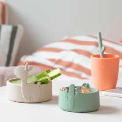 Bol silicone set de 2 - Lalee - Sable/Vert