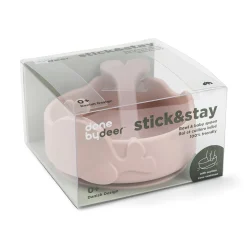 Bol ventouse et cuillère silicone - Wally - Rose