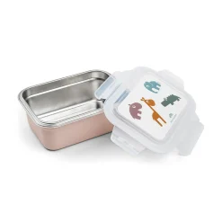 Boîte à goûter inox - Deer friends - Rose
