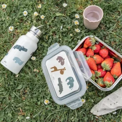 Boîte à goûter inox - Deer friends - Rose