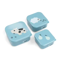 Boîte à goûter lot de 3 - Tiny farm - Bleu