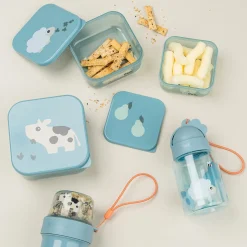 Boîte à goûter lot de 3 - Tiny farm - Bleu