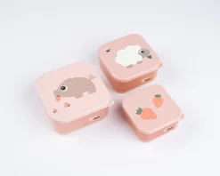 Boîte à goûter lot de 3 - Tiny farm - Rose