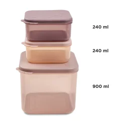 Boîte de conservation moyen lot de 3 - Elphee - Rose