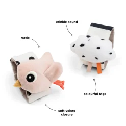 Bracelet hochet lot de 2 - Happy clouds - Rose