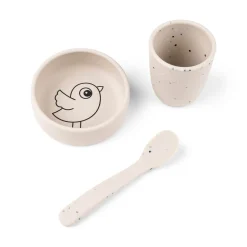 Coffret premier repas en silicone - Birdee - Sable