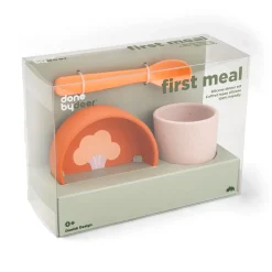 Coffret premier repas en silicone - Papaye