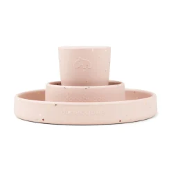 Coffret repas en silicone - Confetti - Rose