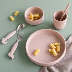 Coffret repas en silicone - Confetti - Rose