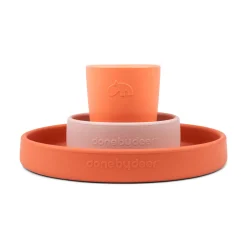 Coffret repas en silicone - Happy clouds - Papaye