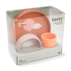 Coffret repas en silicone - Happy clouds - Papaye