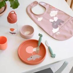 Coffret repas en silicone - Happy clouds - Papaye