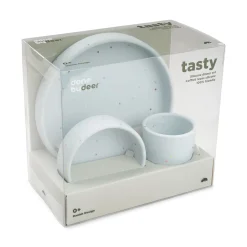 Coffret repas en silicone - Confetti - Bleu